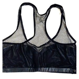 Mesh and pleather sport style bralet